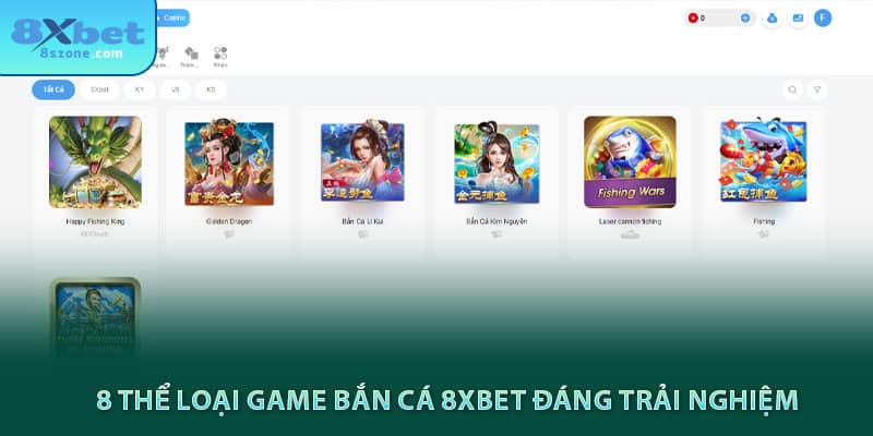 8 thể loại game bắn cá 8sbet đáng trải nghiệm