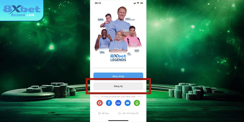 Bấm vào đăng ký 8sbet