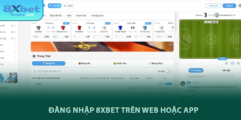 Đăng nhập 8sbet trên web hoặc app