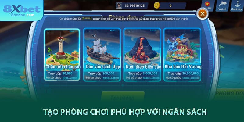 Tạo phòng chơi 8sbet phù hợp với ngân sách