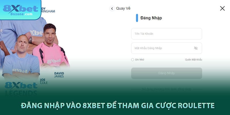Đăng nhập vào 8sbet để tham gia cược roulette