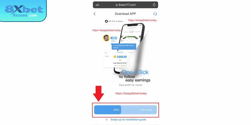 Giao diện link tải app 8sbet