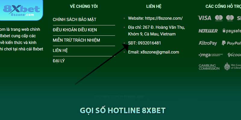 Gọi số hotline 8sbet