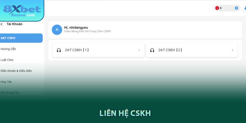 Liên hệ CSKH 8sbet