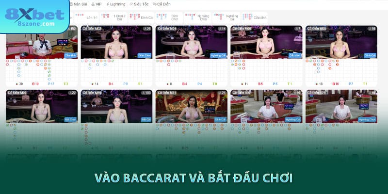 Vào Baccarat 8sbet và bắt đầu chơi