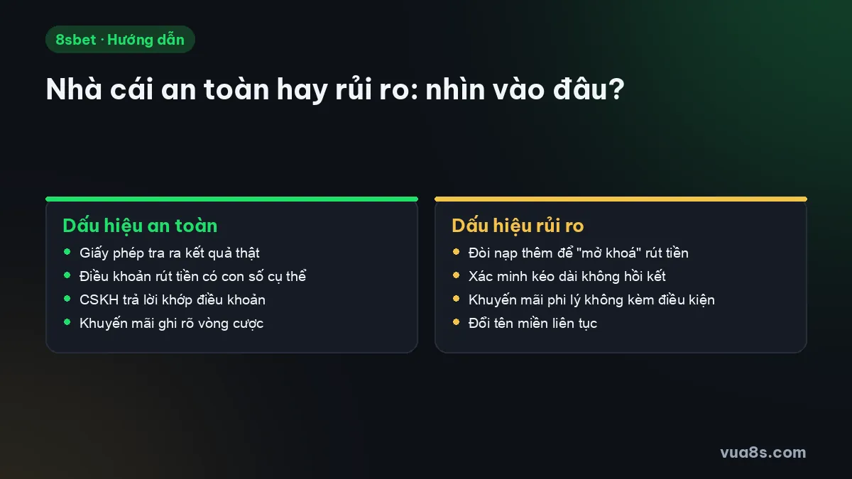 So sánh dấu hiệu nhà cái an toàn và dấu hiệu nhà cái lừa đảo cần tránh