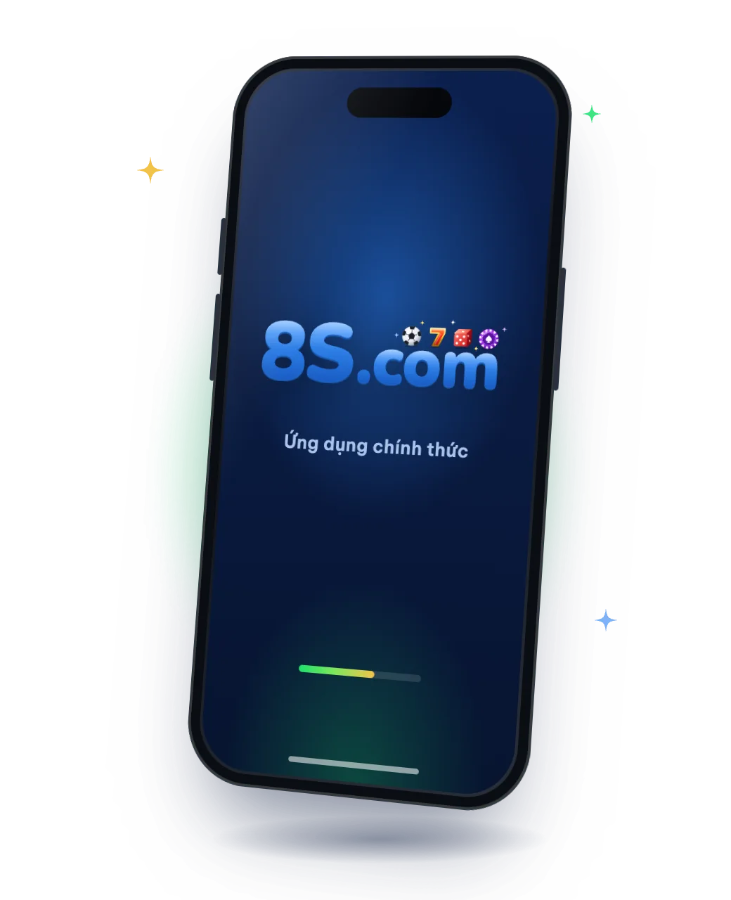 Điện thoại mở ứng dụng 8S (8sbet), màn hình chờ có logo 8S
