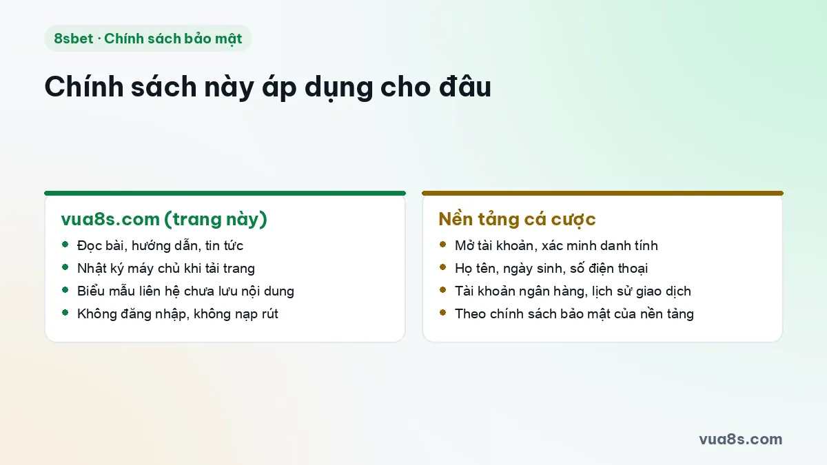 So sánh phạm vi dữ liệu: website thông tin vua8s.com và nền tảng cá cược nơi mở tài khoản